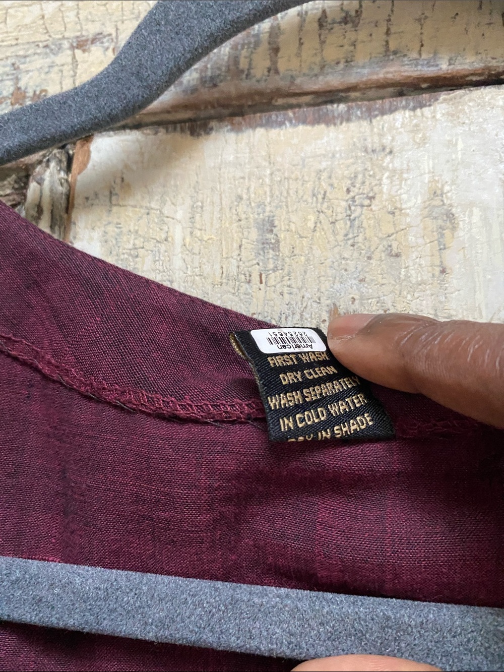 Boho Double Layered Burgundy Striped Wrap Dress, Lightweight Material, Size M - Picture 7 of 9